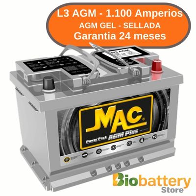 L3 AGM - 1.100 Amperios - Gel - Sellada L3 AGM - 1.100 Amperios - Gel - Sellada
